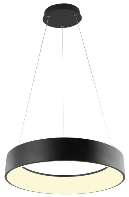 Lampadario LED moderno Noah nero Ø60cm, luce con 3 temperature di colore 8000 lumen, LUCE AMBIENTE DESIGN