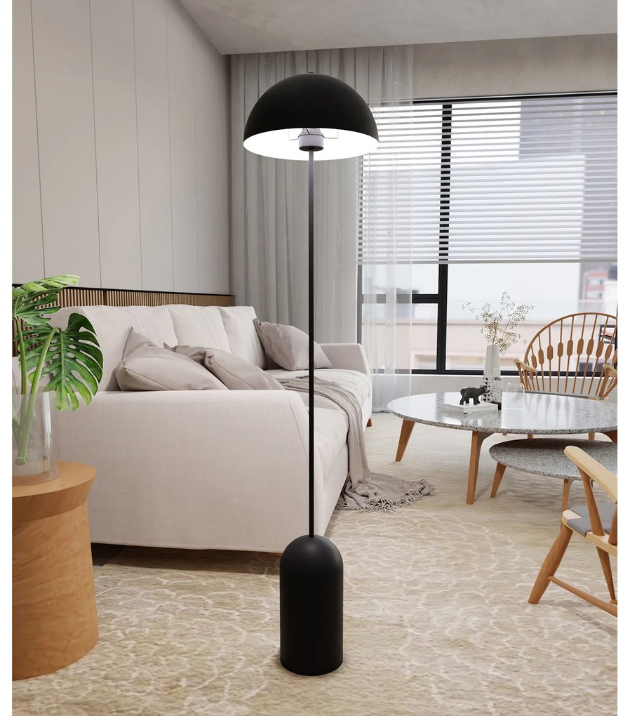 Piantana Minimal Danu Acciaio Nero 1 Luce E27 Ip20