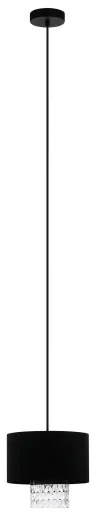 Eglo 39977 - Lampadario a sospensione con filo SAPUARA 1xE27/40W/230V nero