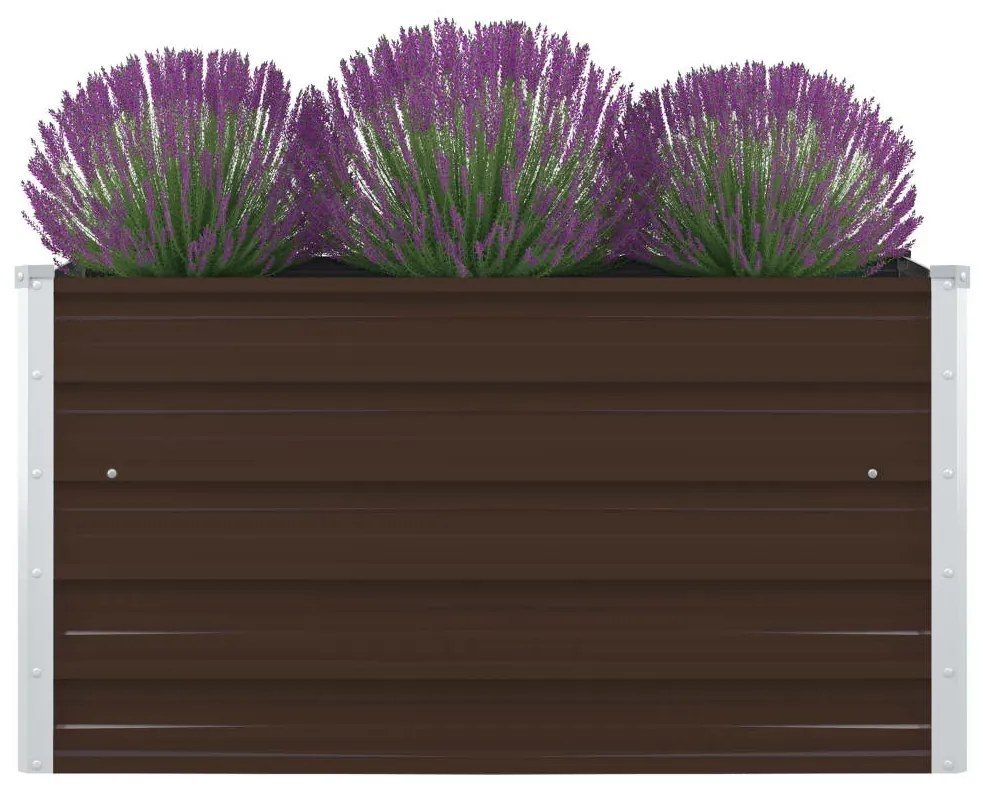 Letto Coltura Rialzato 100x100x45cm İn Acciaio Zincato Marrone /