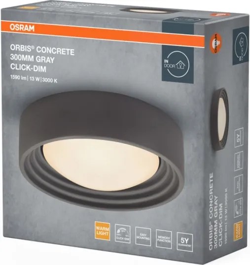 Osram - Plafoniera LED dimmerabile ORBIS CONCRETE LED/13W/230V Ø30 cm grigio/cemento