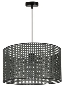 Duolla - Lampadario a sospensione con filo ROLLER RATTAN 1xE27/15W/230V diametro 45 cm nero