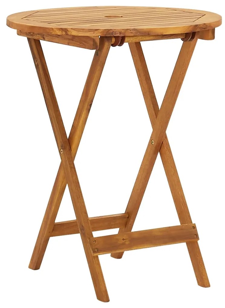 Set da bistrot 3 pz pieghevole in legno massello di acacia