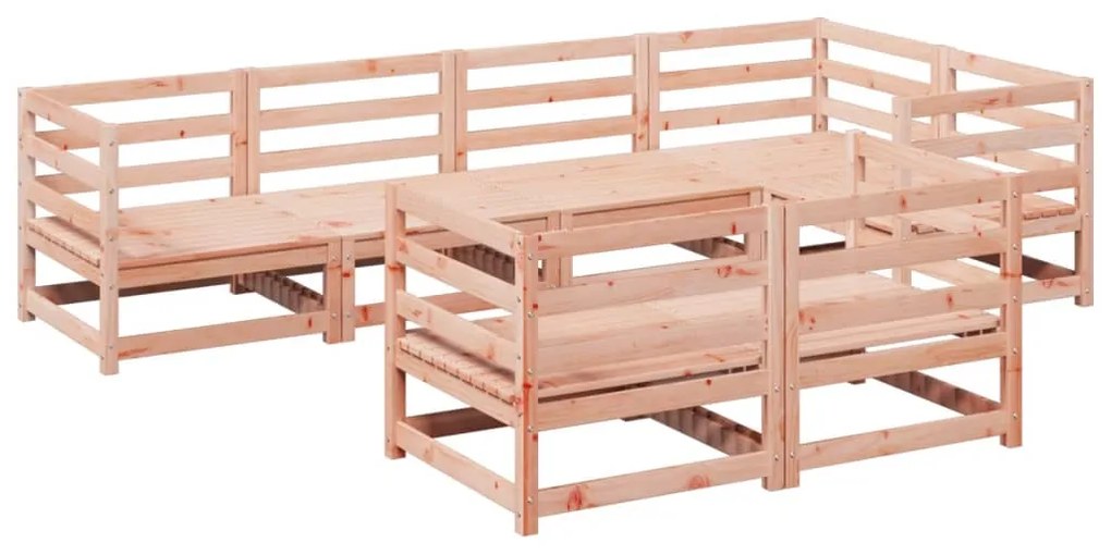 Set divani da giardino 7 pz in legno massello abete douglas