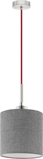 Eglo - Lampadario LED a sospensione con cavo TUNJA 1xE27/60W/230V grigio