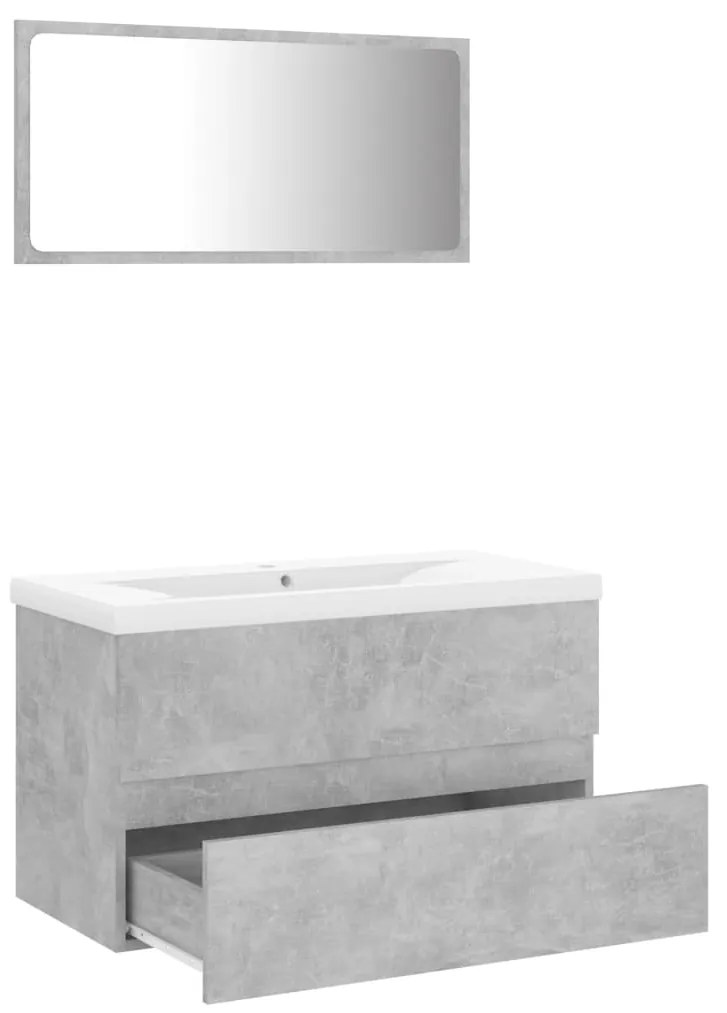 Set mobili da bagno grigio cemento in truciolato