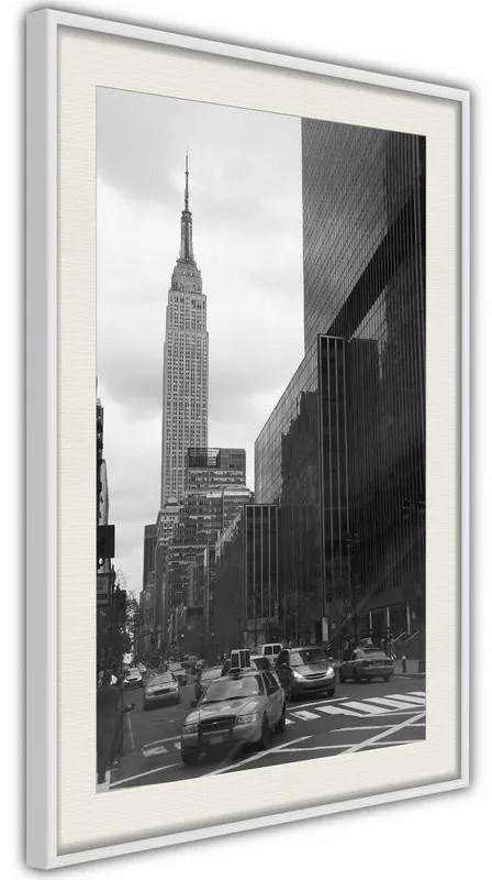 Poster  Empire State Building  Cornice Quadri Cornice nera con pass-partout, Larghezza x Altezza Home decor 20x30