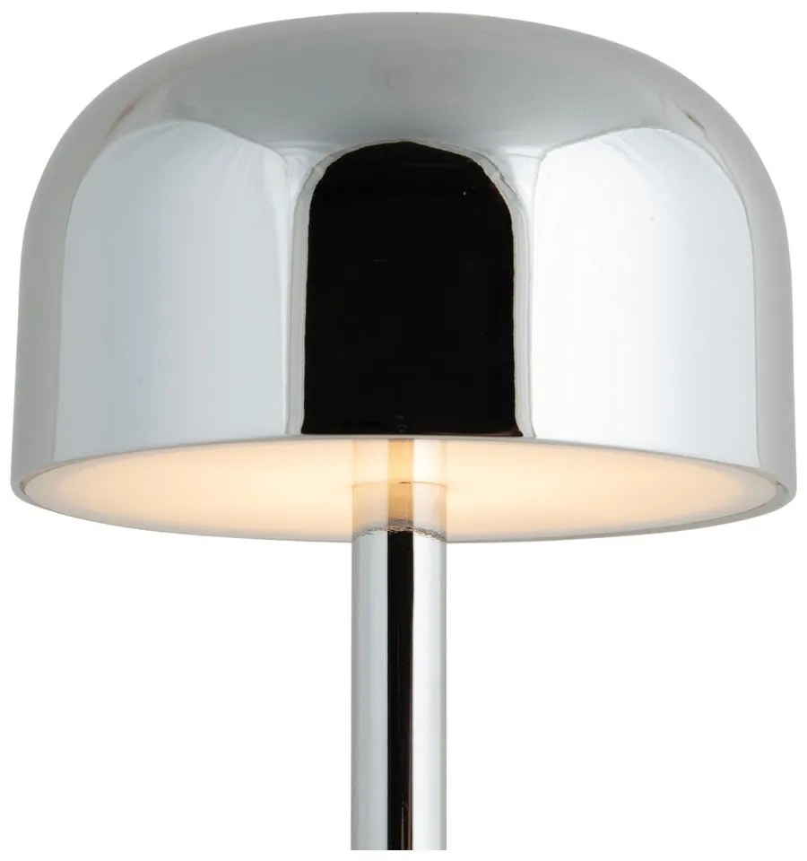 Lampada da tavolo a LED in argento con paralume in metallo (altezza 24,5 cm) James - Leitmotiv