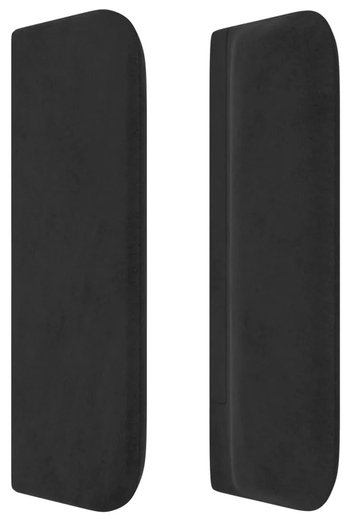 Testiera ad orecchio nera 83x16x78/88 cm in velluto