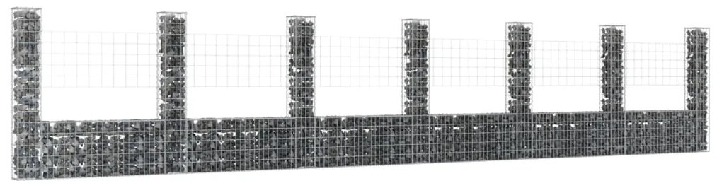 Gabbione A U Con 7 Pali İn Ferro 740x20x150 Cm /