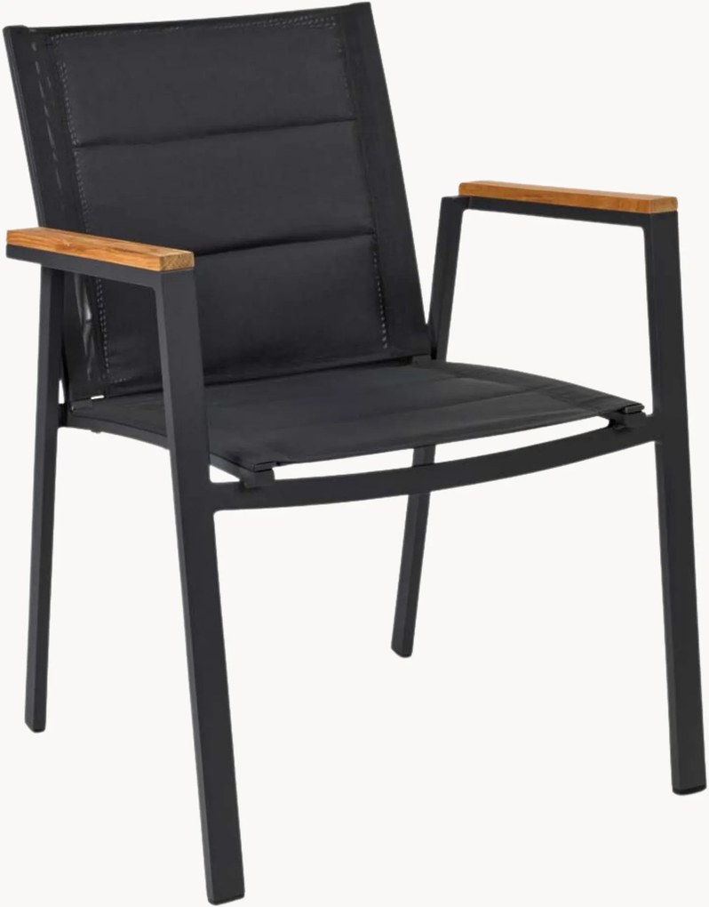 Sedia con braccioli da giardino in legno di teak Susanne