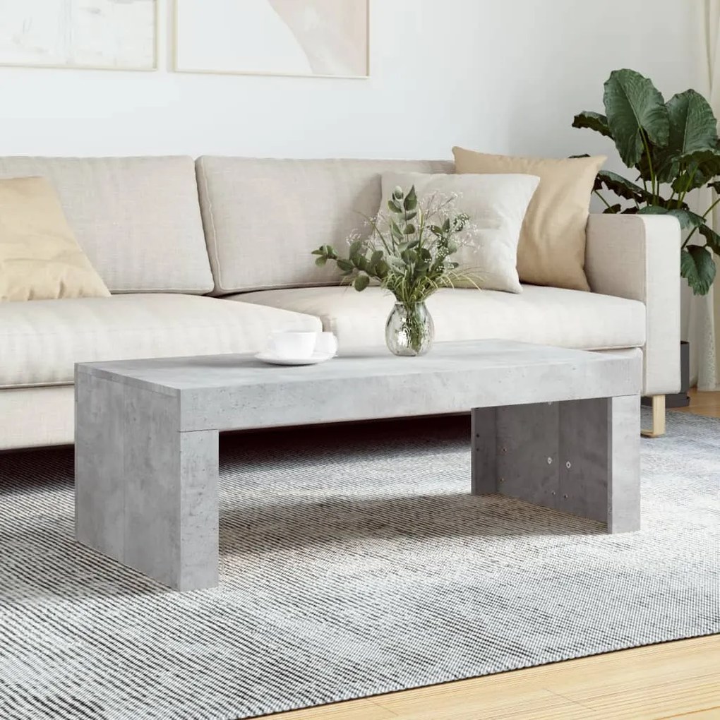 Tavolino Salotto Grigio Cemento 102x50x36 Cm Legno Multistrato /