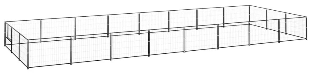 Gabbia per cani nera 24 m² in acciaio