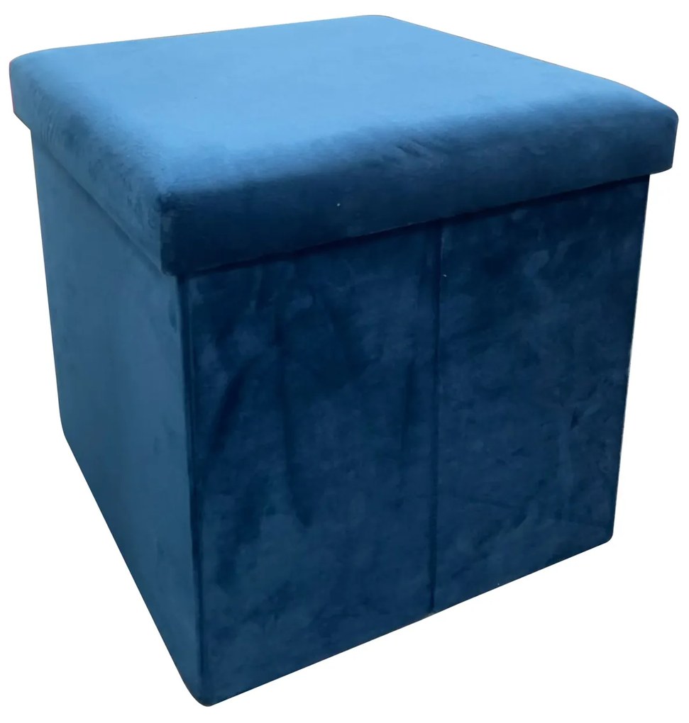 Pouf contenitore 40x40x40 cm blu