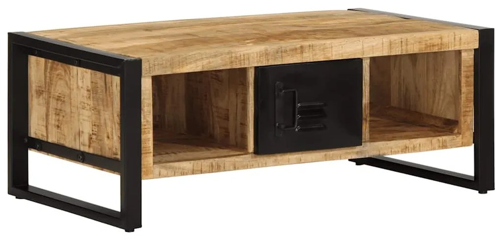 Tavolino Da Salotto 90x50x36 Cm Legno Massello Di Mango Grezzo /