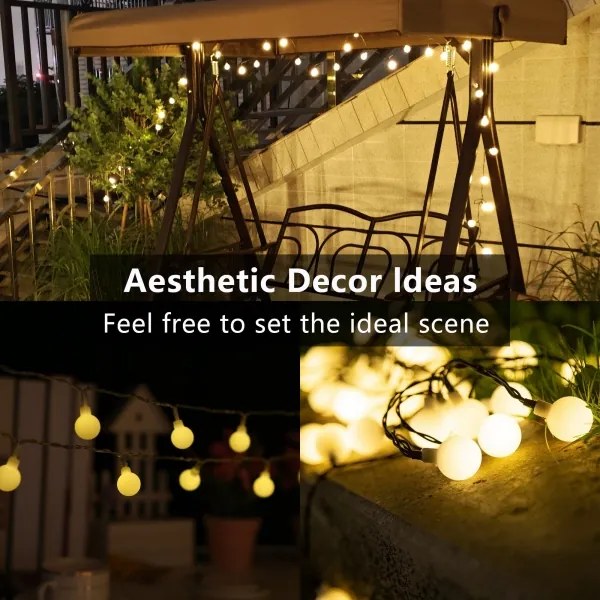 Brilagi - Catena luminosa solare decorativa a LED BUBBLE 200 LED / 8 modalità, 20 m, IP65, bianco caldo