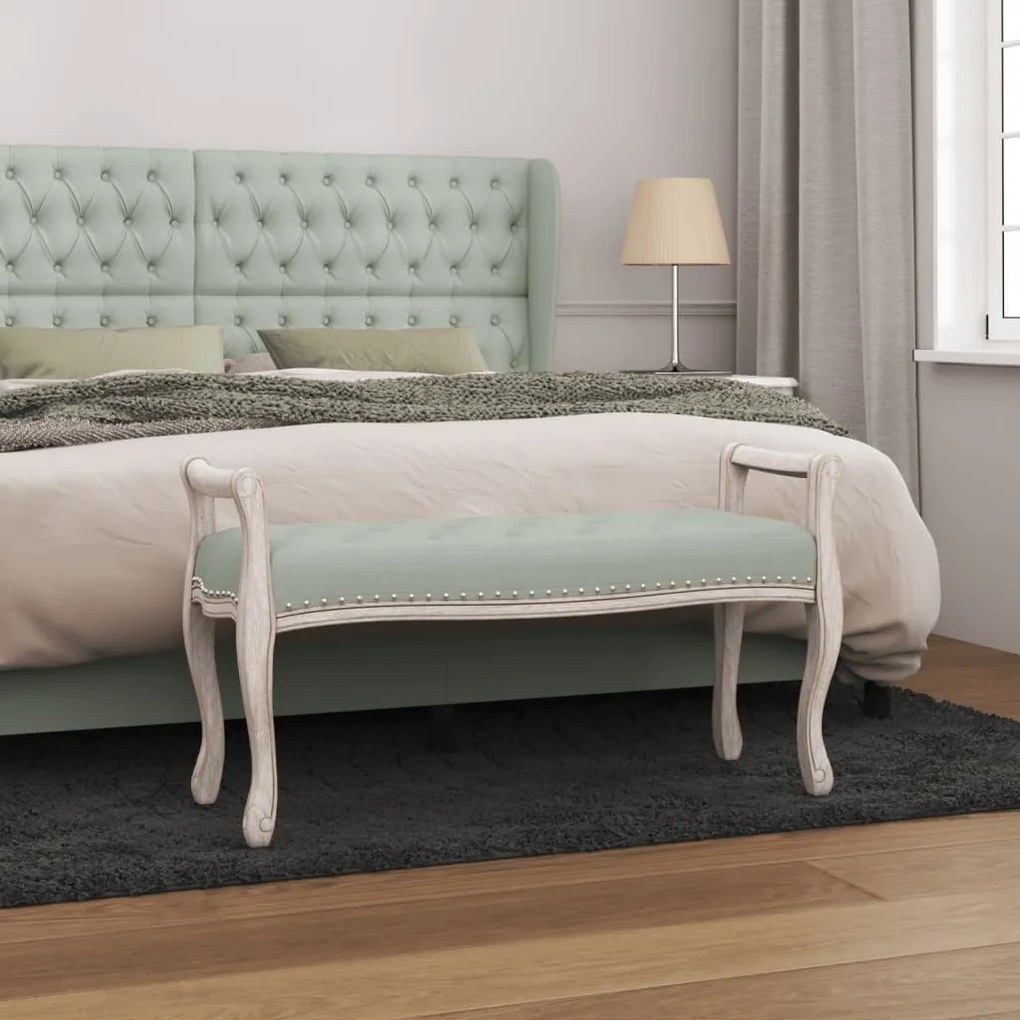 Panca Grigio Chiaro 110x45x60 Cm İn Velluto /