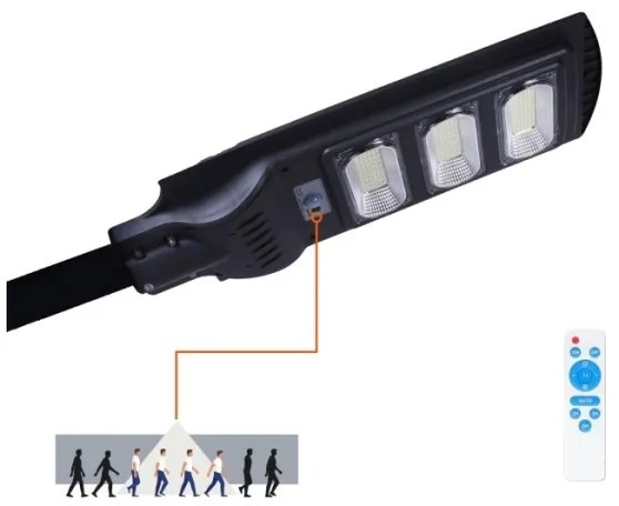 Lampada stradale solare LED con sensore URBI LED/8W/3,2V 6500K IP54 + +TC