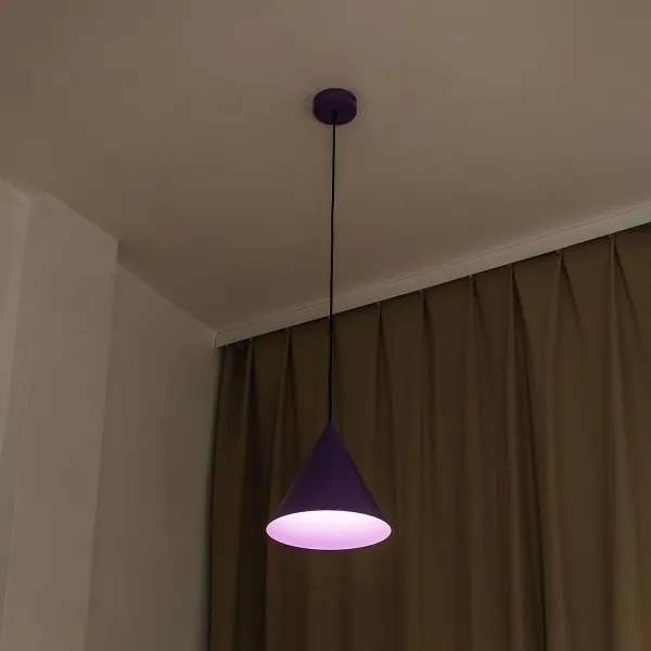 Lampadario a sospensione con cavo ETNA II 1xE27/15W/230V Ø 25 cm, viola