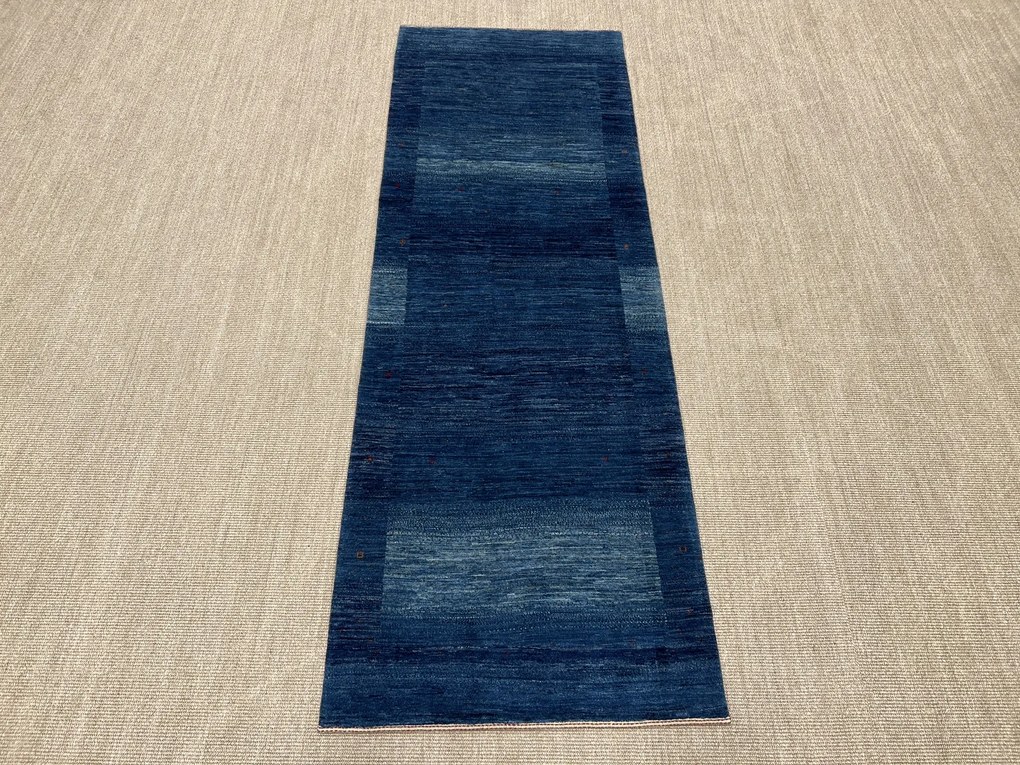 Loribaft Tappeto 90x270 Blu (Iran) Annodato A Mano