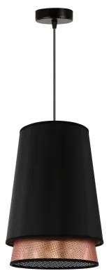 Duolla - Lampadario a sospensione con filo BELL SHINY 1xE27/15W/230V diametro 25 cm nero/rame