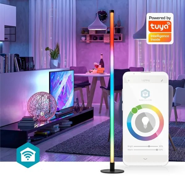 Nedis WIFILD20RGBW- LED RGBIC Lampada con piedistallo Smartlife LED/10W/230V 2700-6500K+RC