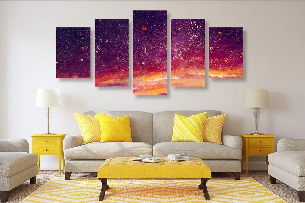 Quadri 5 pezzi – Pittura a olio del cielo