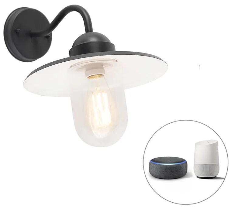 Lampada da parete rustica intelligente antracite IP44 incl. wifi E27 - Kansas