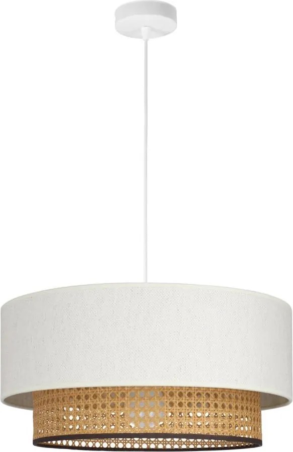 Lampadario a sospensione con cavo NATIA 1xE27/60W/230V Ø 45 cm bianco/marrone