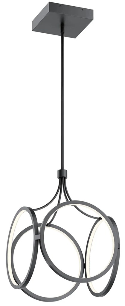 Lampadario Industrial Nordico Ciri Alluminio Nero Opaco Led 45W 3000K