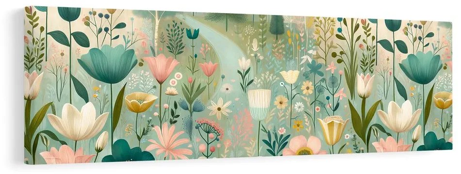 Quadro su tela – Prato in fiore nella valle silenziosa