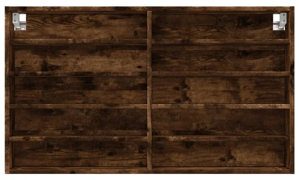 Armadietto vetrina rovere fumo 100x15x58 cm legno multistrato