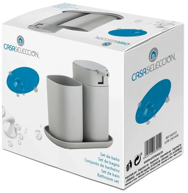 Set di accessori da bagno grigi - Casa Selección