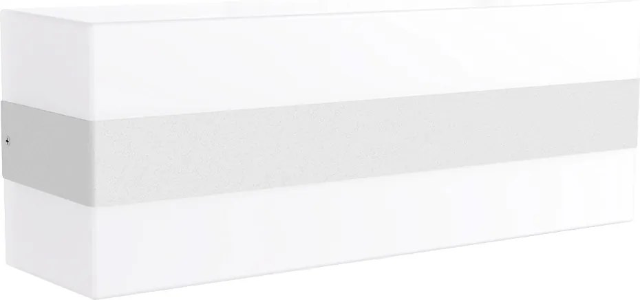 Applique 2xE27 a Luce Diffusa IP65 con fascia Bianca Inox - Serie Glow