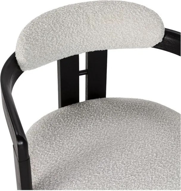 Set di sedie da pranzo bianca/nera in imbottito con braccioli 2 pz Eiden – MOME