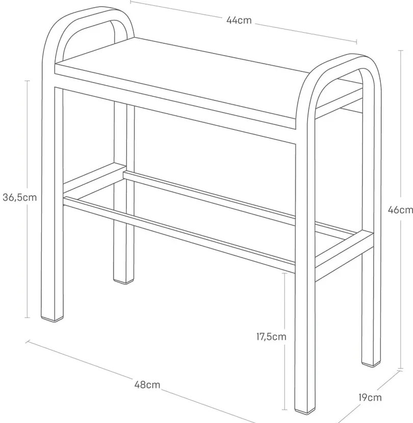 Scarpiera in metallo di colore nero-naturale Tower - YAMAZAKI
