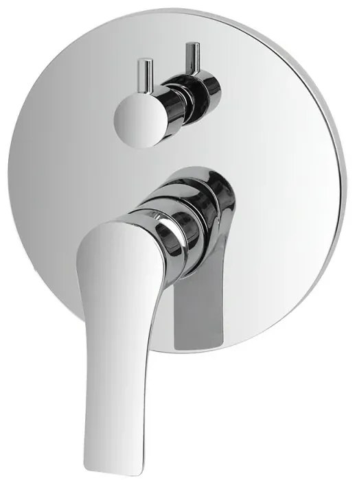 Set miscelatori lavabo alto bidet e doccia con deviatore in ottone Flat