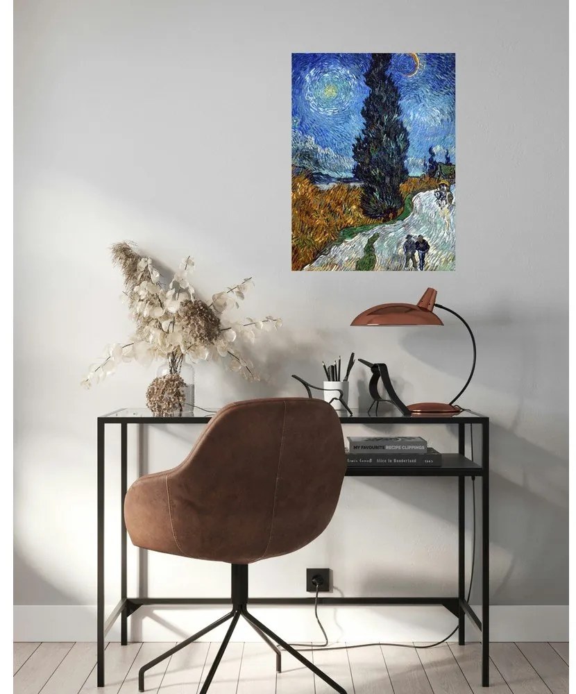 Riproduzione pittorica 45x60 cm Vincent van Gogh - Country road in Provence by night - Fedkolor