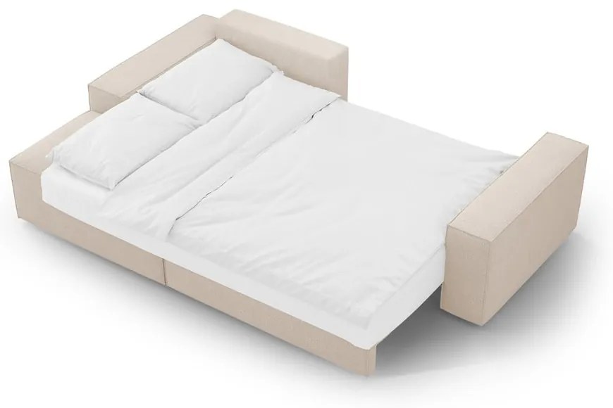 Divano letto in tessuto bouclé beige (angolo sinistro) Jodie - Micadoni Home