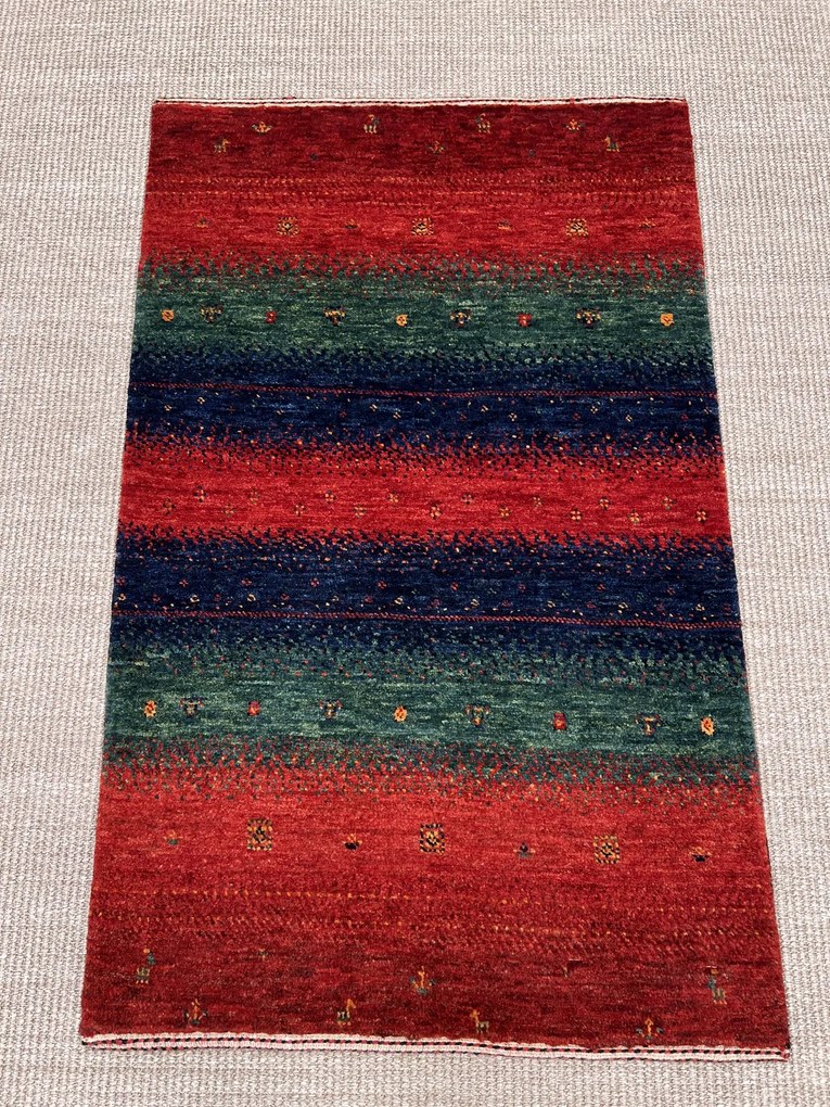 Loribaft Tappeto persiano 60x100 Verde (Iran) Annodato A Mano