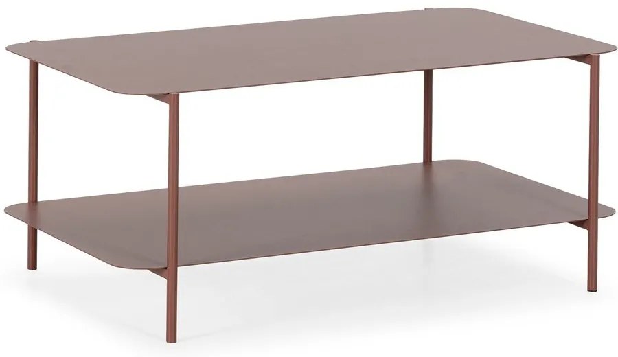 Tavolino da salotto color terracotta in metallo 58x90 cm Beatrix – MOME