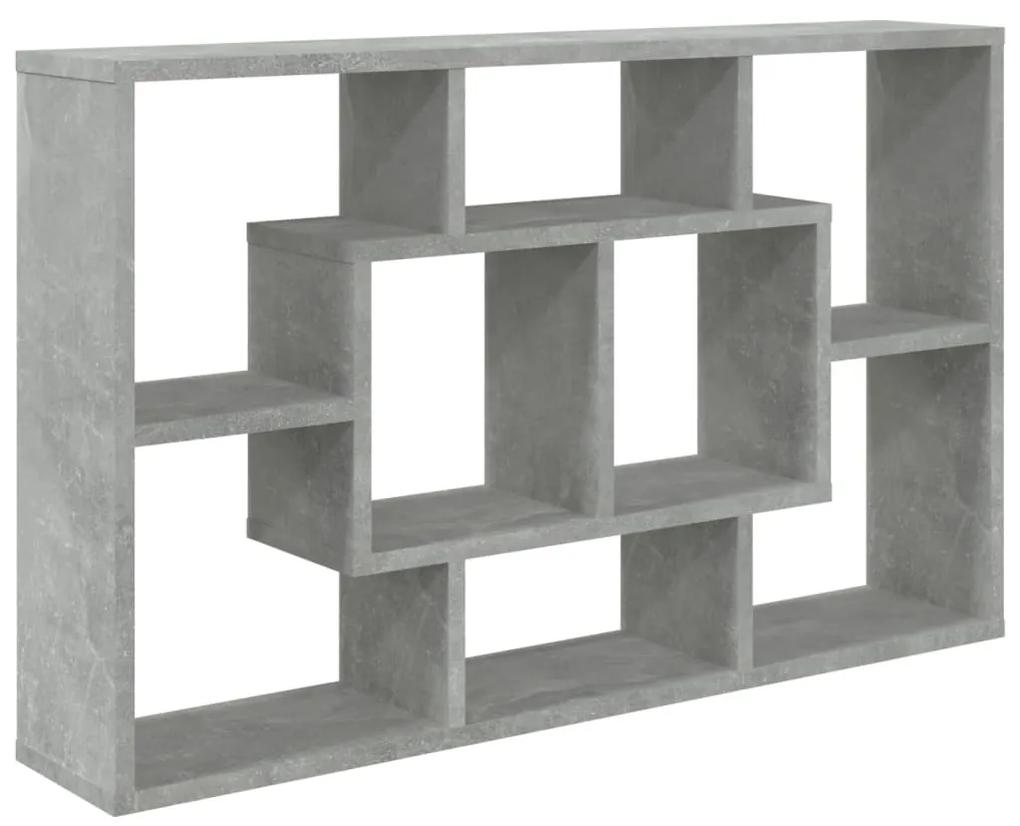 Mensola a muro grigio cemento 85x16x52,5cm in legno multistrato