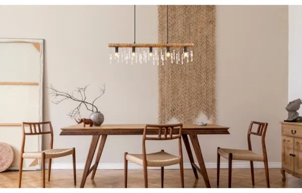 Globo 15532-5H - Lampada a sospensione con cavo KIRA 5xE14/40W/230V nero/marrone