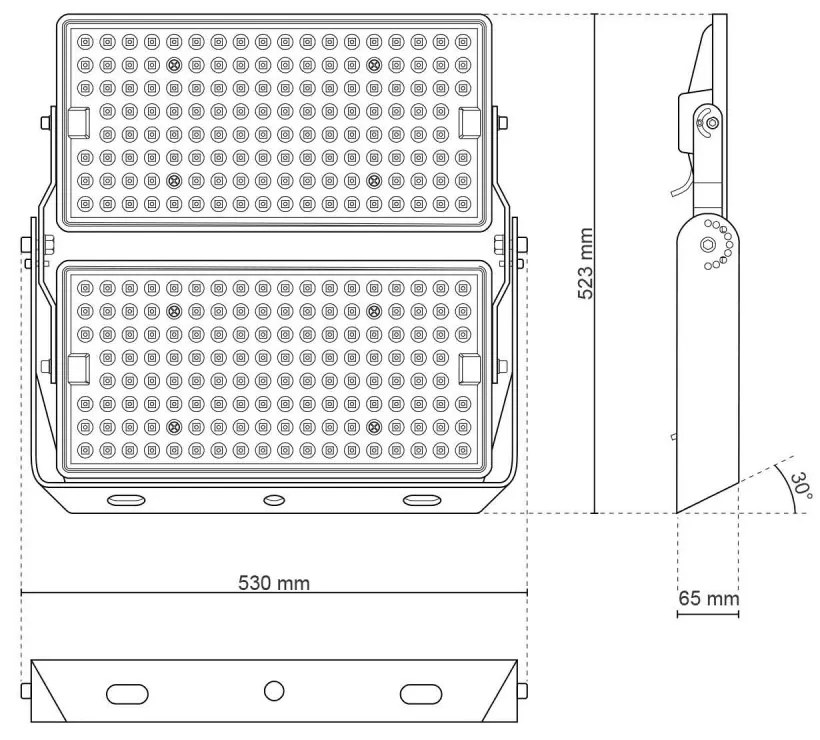 Faro Modulare LED 500W IP66 angolo 60°, 135lm/W, IK08 - LIFUD Driver Colore  Bianco Naturale 4.000K