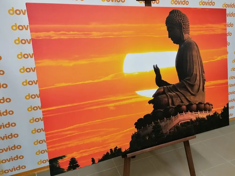 Quadro su tela – Statua di Buddha al tramonto