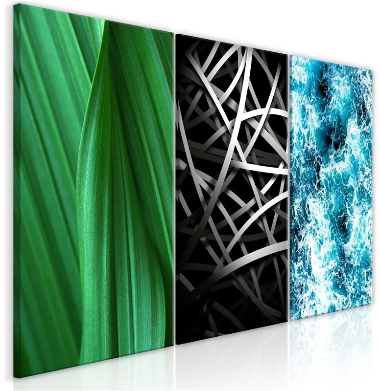 Quadro Structures in Nature (3 Parts)  Colore Grigio, Dimensioni e Misure 120x60