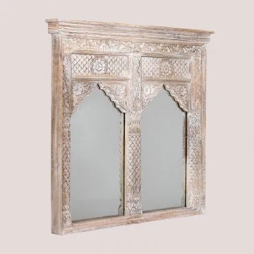 Specchio Doppio Priyan Legno Bianco Vintage - Sklum