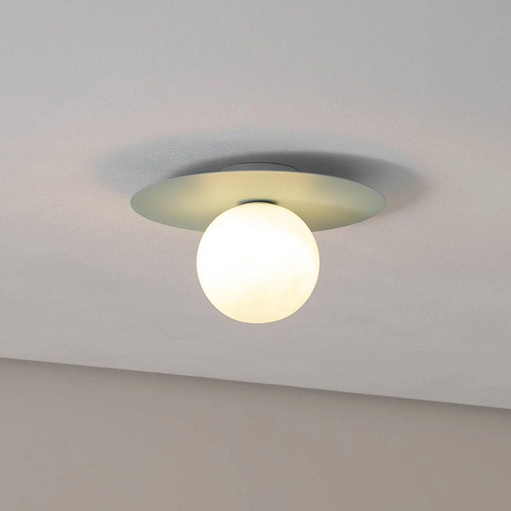 TK Lighting Plafoniere Pixie, verde menta, vetro, Ø 25 cm, sfera, G9