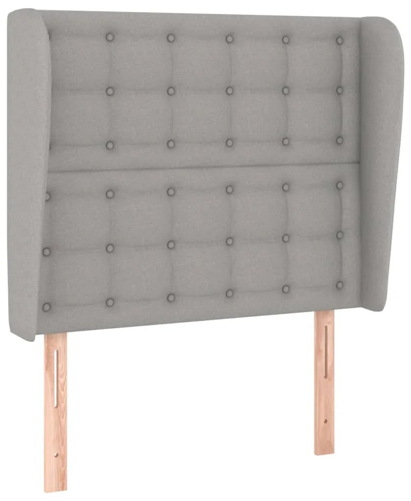 Testiera ad orecchio grigio chiaro 93x23x118/128 cm in tessuto