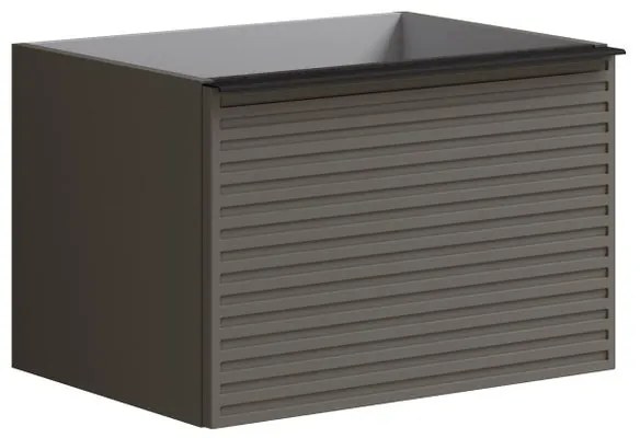 Mobile da bagno sospeso sotto lavabo L 60 x H 40 x P 45.5 cm grigio laccato opaco, 1 cassetto Pixel stripes